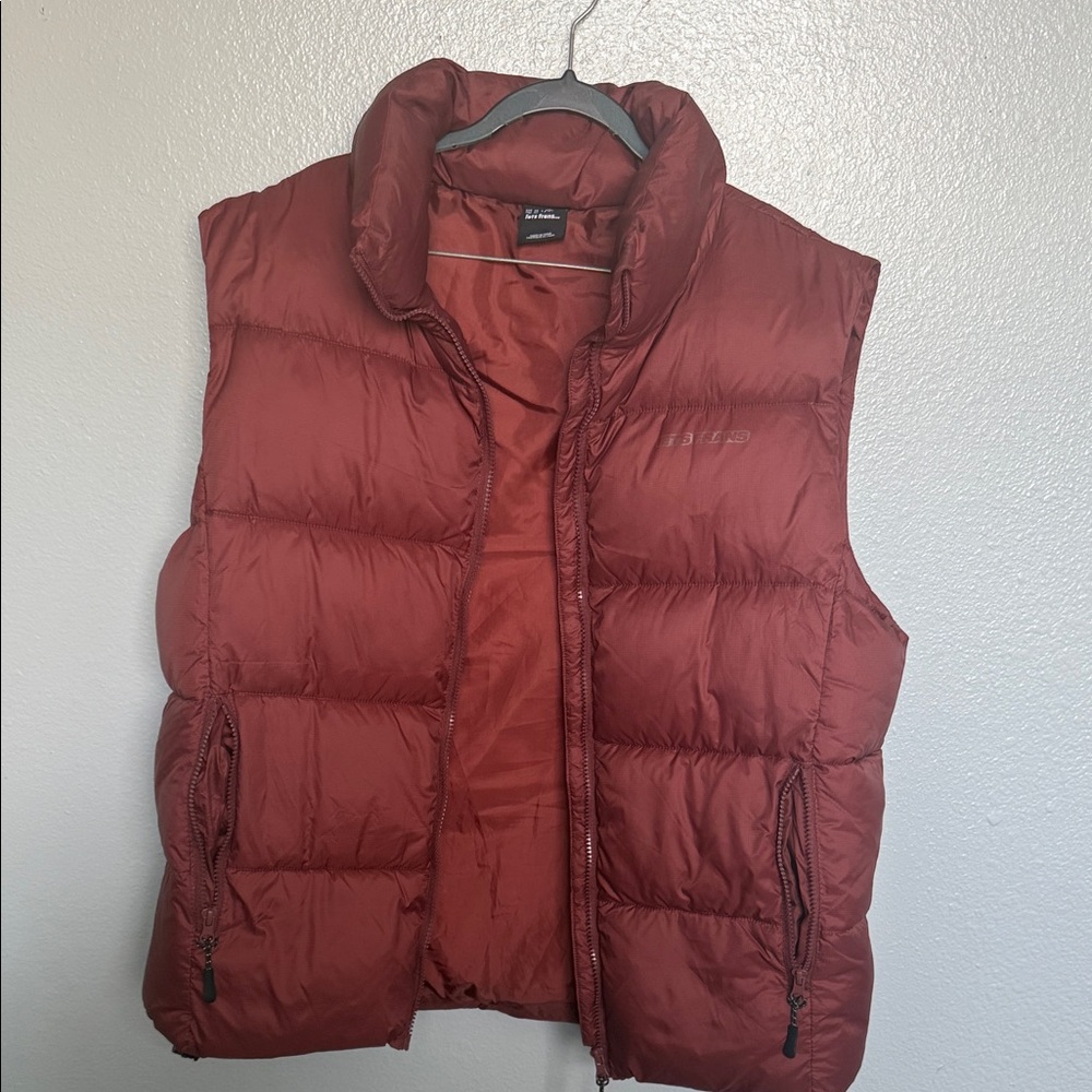 LETS FRANS Quilted Puffer Vest - Rust Red